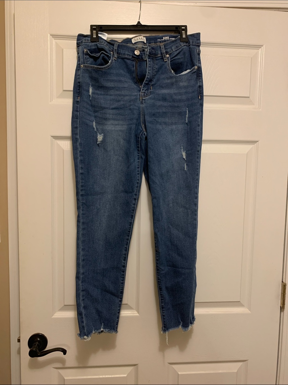Nicole Miller Women's High-Rise Cropped Distressed Jeans - Blue